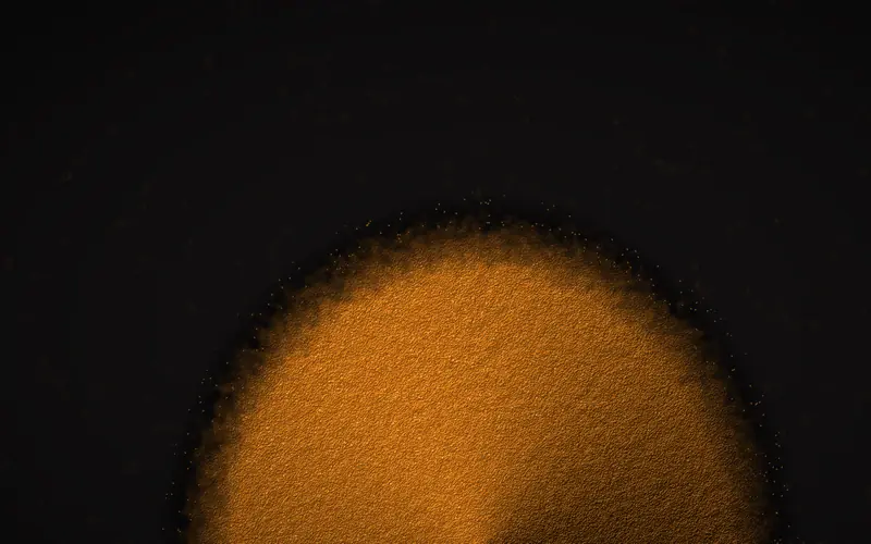 Macro view of orange flavor powder
